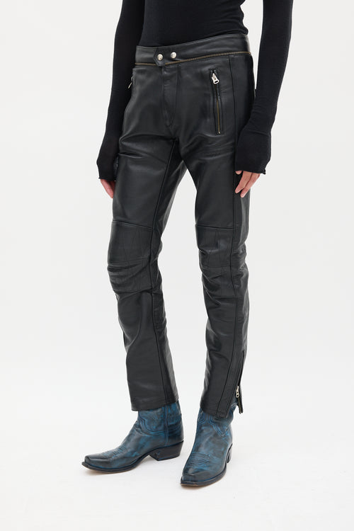 Isabel Marant X H&M Black Leather Moto Trousers