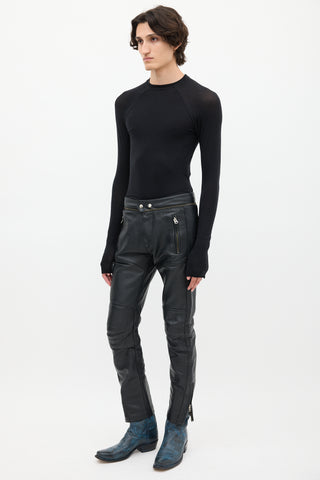 Isabel Marant X H&M Black Leather Moto Trousers