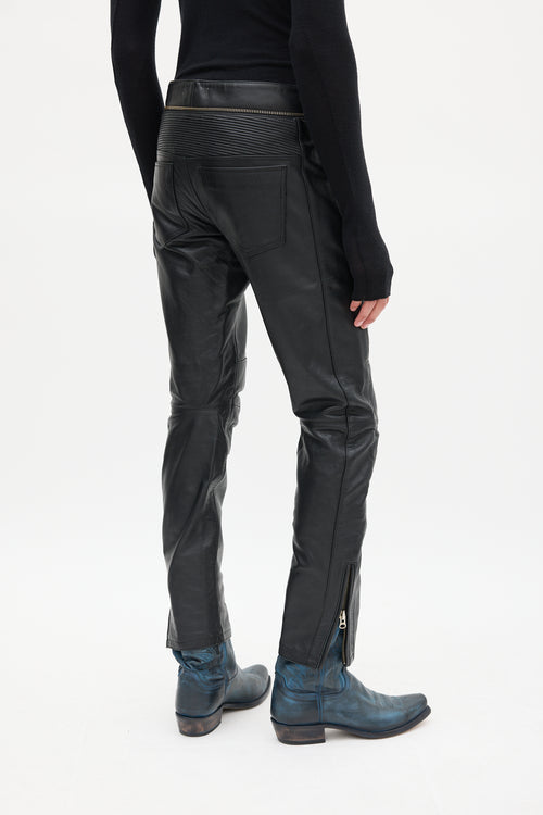 Isabel Marant X H&M Black Leather Moto Trousers