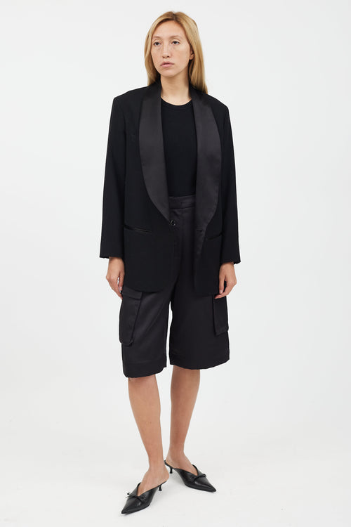 Isabel Marant X H&M Black Satin Collar Blazer