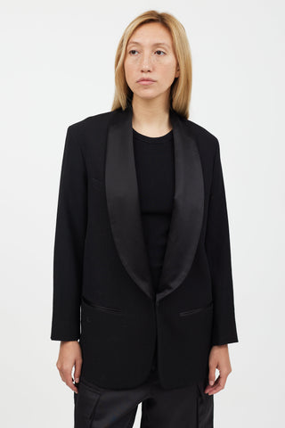 Isabel Marant X H&M Black Satin Collar Blazer