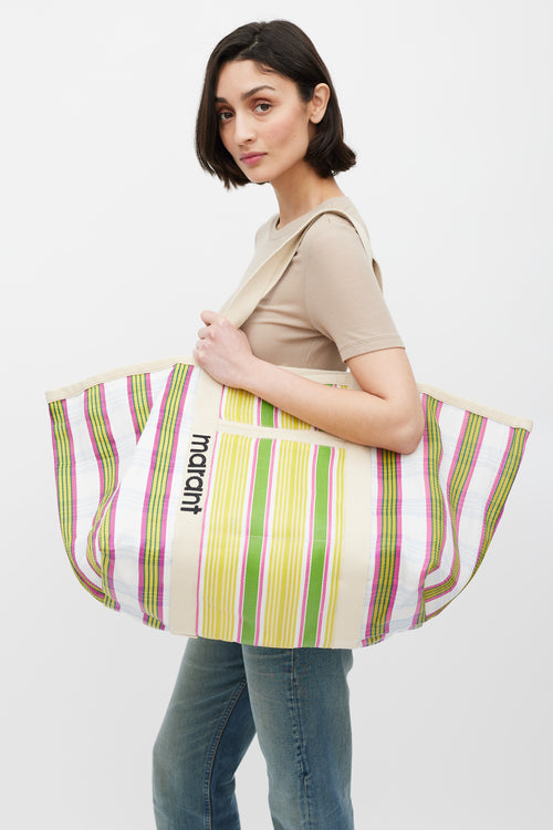 Isabel Marant Yellow 
Multicolour Striped Darwen Tote Bag