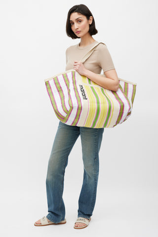 Isabel Marant Yellow 
Multicolour Striped Darwen Tote Bag