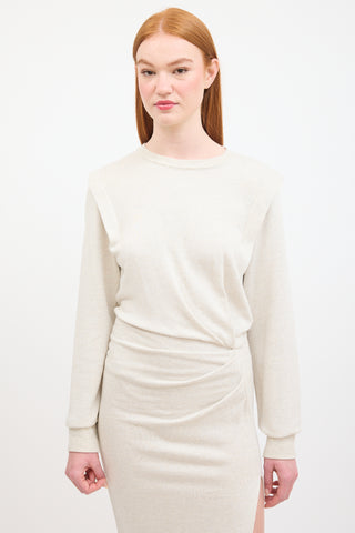 Isabel Marant Étoile Beige Mafalda Sweatshirt Midi Dress