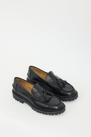 Isabel Marant Black Leather Frezza Kiltie Fringed Loafer