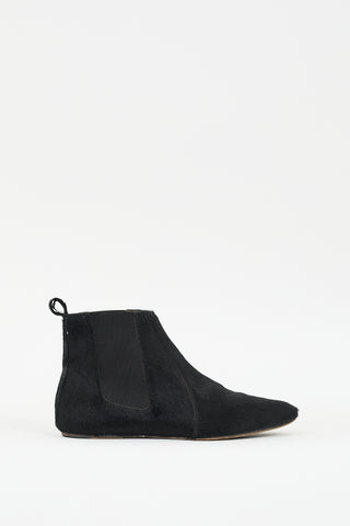 Isabel Marant Black Textured Hair Chelsea Boot