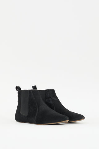 Isabel Marant Black Textured Hair Chelsea Boot