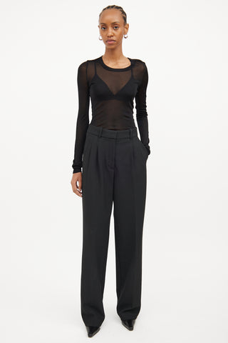 Isabel Marant Black Mesh Long Sleeve Top