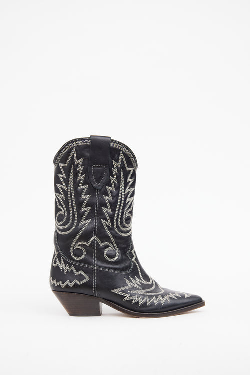 Isabel Marant Black 
White Duerto Cowboy Boot