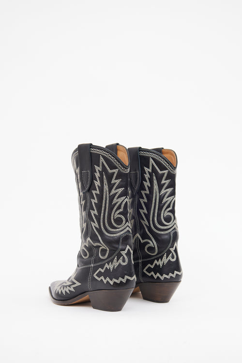 Isabel Marant Black 
White Duerto Cowboy Boot