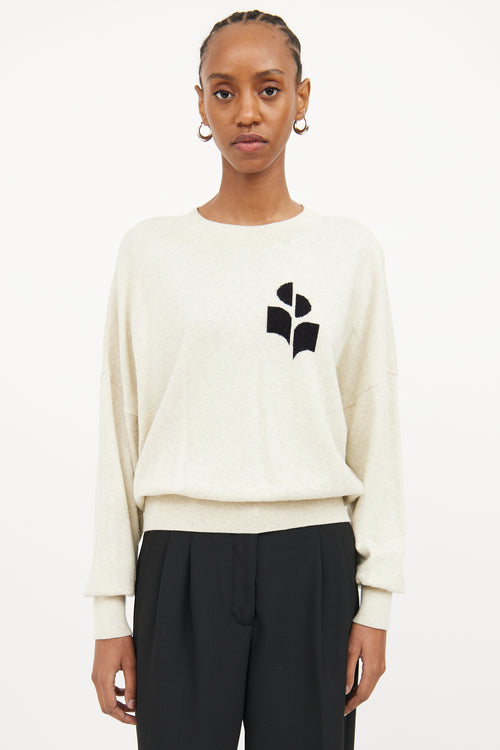 Isabel Marant Étoile Cream Crewneck Long Sleeve Sweater