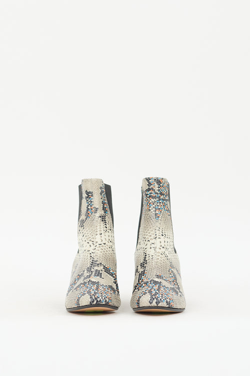 Isabel Marant Grey 
Multi Textured Danelya Chelsea Boot