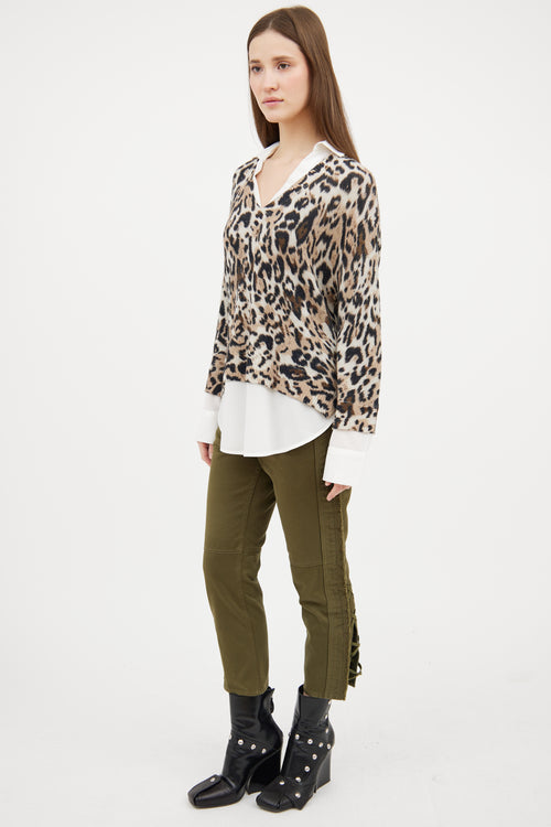 Isabel Marant Green Cropped Lace Up Trouser