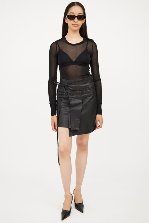 Isabel Marant Black Leather Wrap Skirt