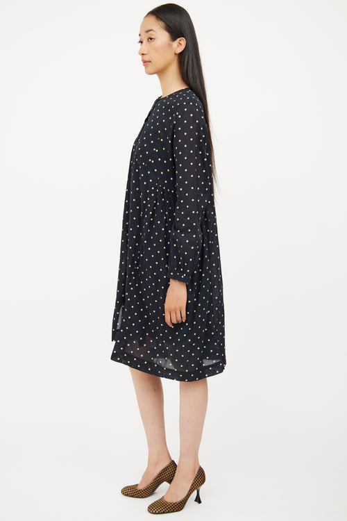 Isabel Marant Étoile Navy 
Cream Cotton Polka Dot Dress