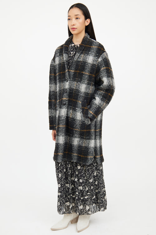 Isabel Marant Étoile Grey Multi Colour Plaid Wool Coat