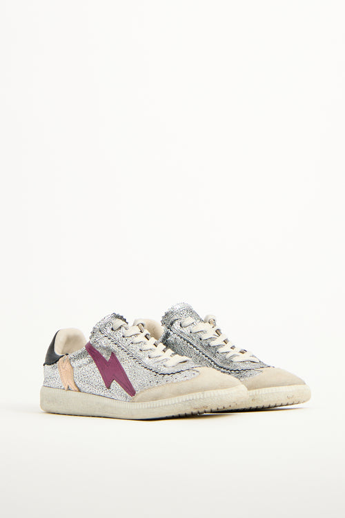 Isabel Marant Silver 
Multi Leather Lightning Sneaker