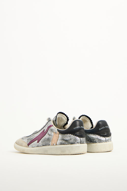 Isabel Marant Silver 
Multi Leather Lightning Sneaker