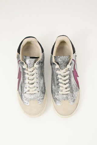 Isabel Marant Silver 
Multi Leather Lightning Sneaker