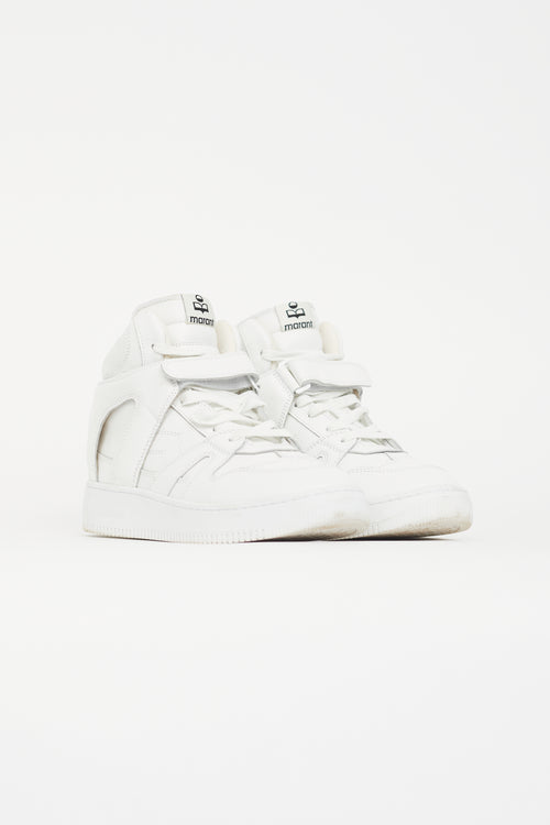 Isabel Marant White Brooklee High Top Sneaker