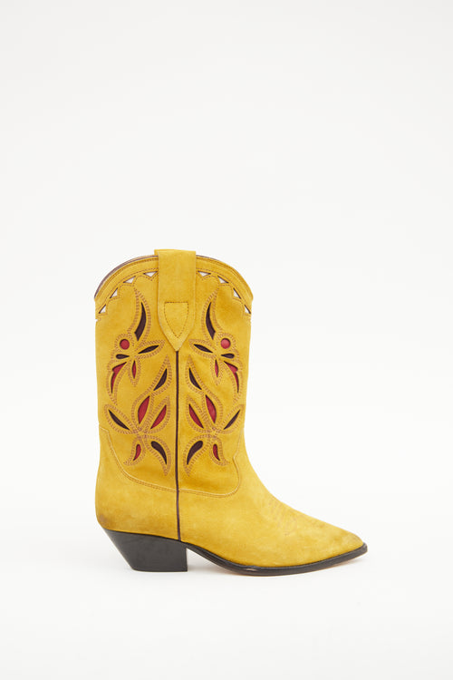 Isabel Marant Yellow 
Red Suede Cowboy Boot