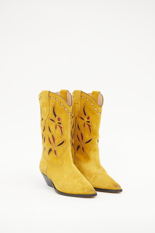 Isabel Marant Yellow 
Red Suede Cowboy Boot