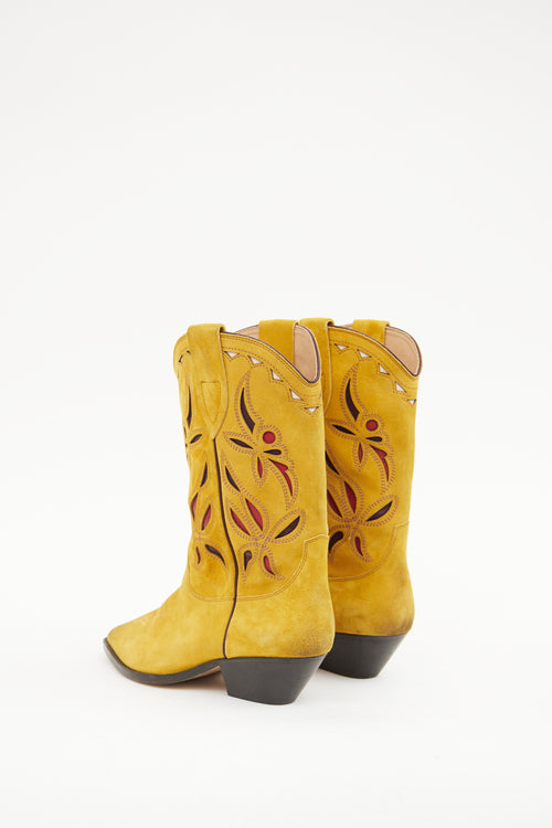 Isabel Marant Yellow 
Red Suede Cowboy Boot