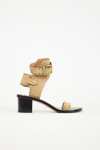 Isabel Marant Beige Suede Jaeryn Sandal