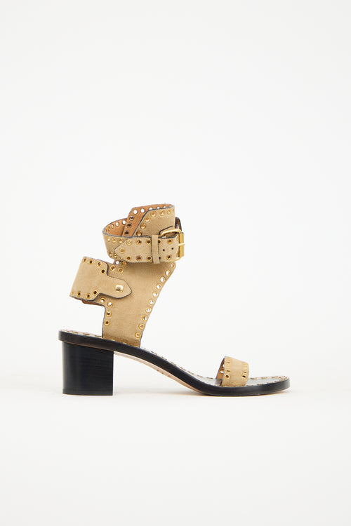 Isabel Marant Beige Suede Jaeryn Sandal