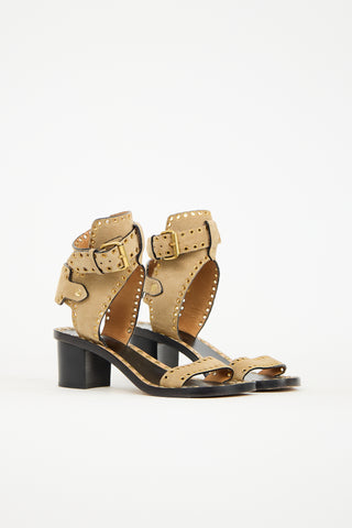 Isabel Marant Beige Suede Jaeryn Sandal