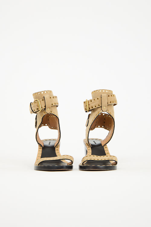 Isabel Marant Beige Suede Jaeryn Sandal