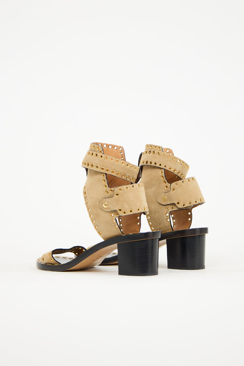 Isabel Marant Beige Suede Jaeryn Sandal