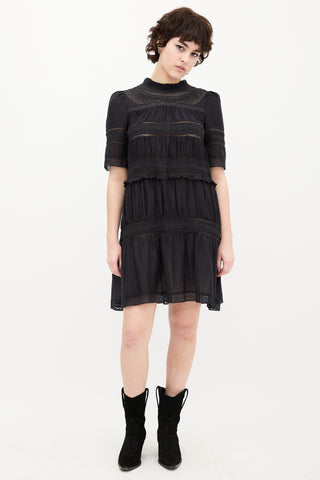 Isabel Marant Étoile Black Wool Wrap Midi Skirt