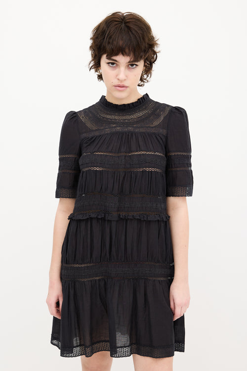 Isabel Marant Étoile Black Ruffled Tiered Dress