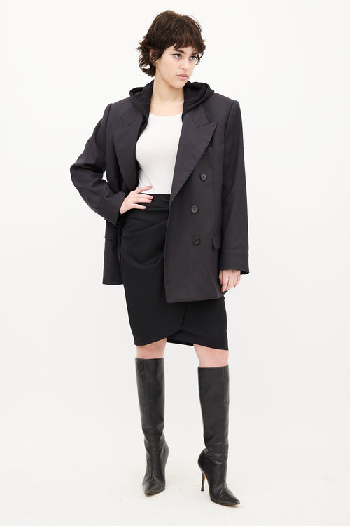 Isabel Marant Navy Wool Peak Lapel Piaklero Blazer