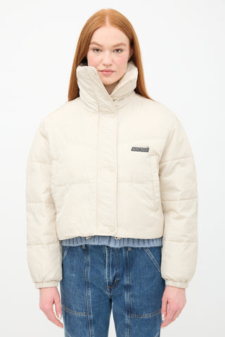 Isabel Marant Étoile Beige Telia Cropped Puffer Jacket