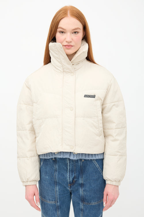 Isabel Marant Étoile Beige Telia Cropped Puffer Jacket