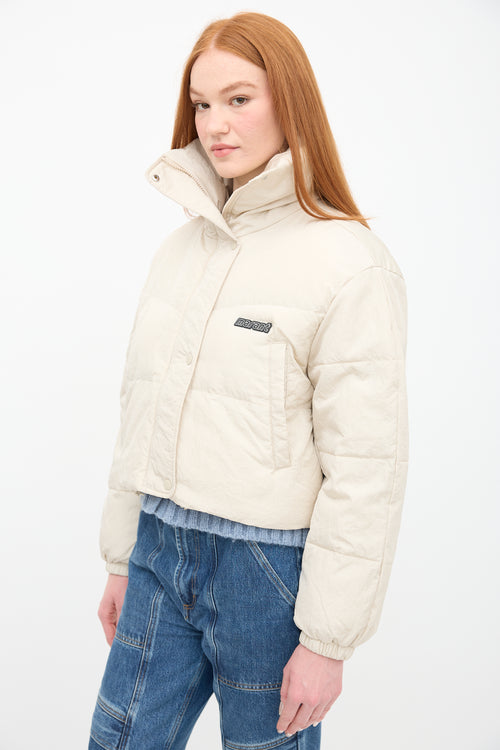 Isabel Marant Étoile Beige Telia Cropped Puffer Jacket