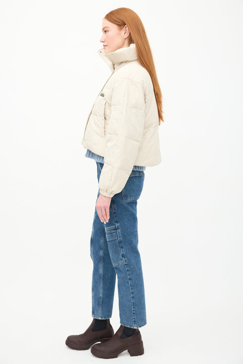 Isabel Marant Étoile Beige Telia Cropped Puffer Jacket