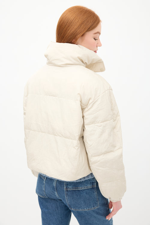 Isabel Marant Étoile Beige Telia Cropped Puffer Jacket