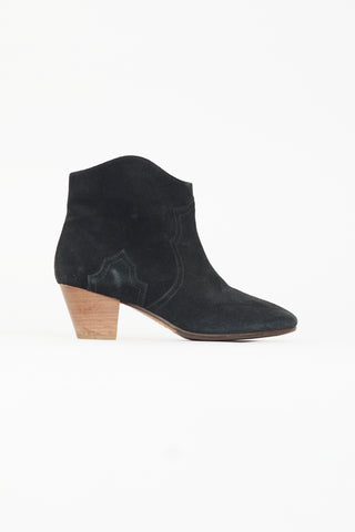 Isabel Marant Étoile Black Suede Dicker Ankle Boot