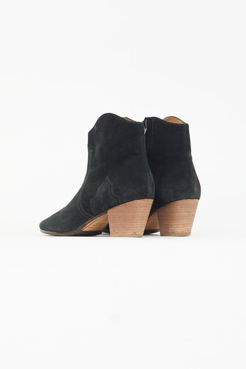 Isabel Marant Étoile Black Suede Dicker Ankle Boot