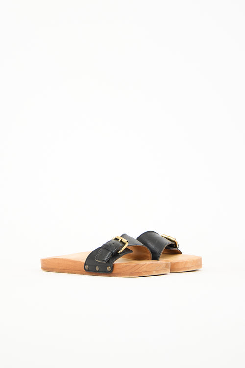 Isabel Marant Étoile Black 
Brown Leather  Clog