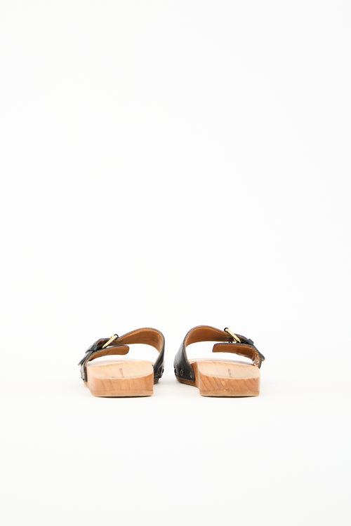 Isabel Marant Étoile Black 
Brown Leather  Clog