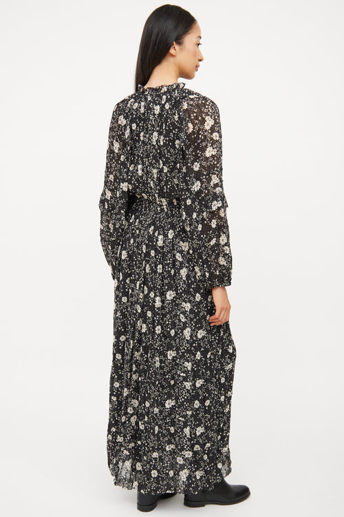 Isabel Marant Étoile Black 
Cream Floral Estine Dress