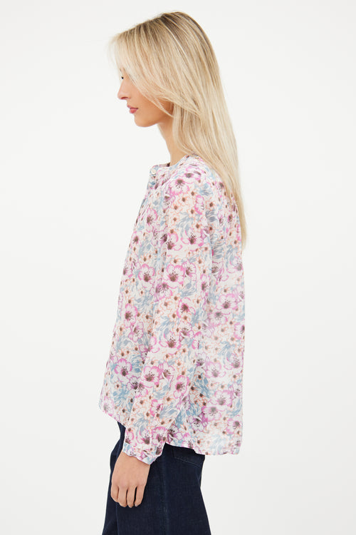 Isabel Marant Étoile Pink 
Blue Floral Maria Top