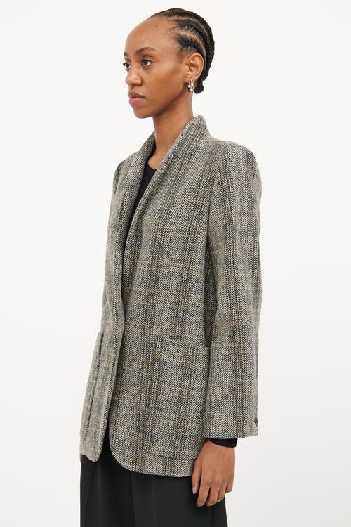 Isabel Marant Étoile Brown Herringbone Wool Long Sleeve Blazer