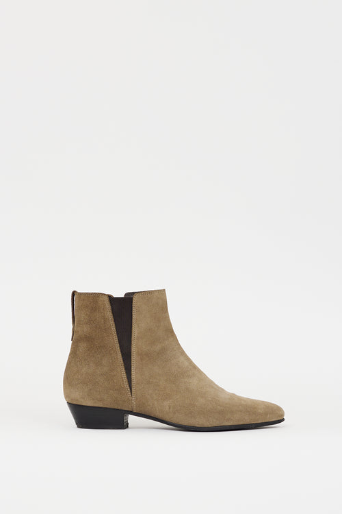 Isabel Marant Étoile Khaki Green Suede Patsha Ankle Boot