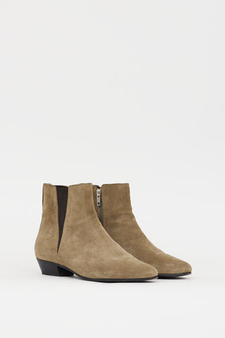 Isabel Marant Étoile Khaki Green Suede Patsha Ankle Boot