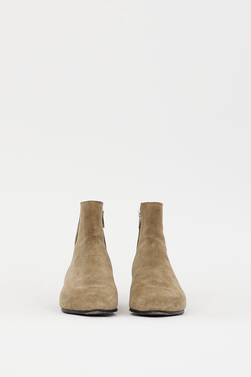 Isabel Marant Étoile Khaki Green Suede Patsha Ankle Boot